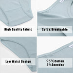 3PCS Cotton Women's Panties Sexy Comfortable Underwear Female Low Waist Stripe Briefs Solid Color Breathable Soft Lingerie M-XL