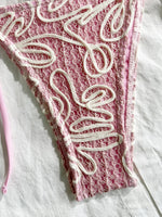 Sexy Pink Lace Micro Bikini 2026 Women Brazilian Push Up Bra Tie Side Thong Swimsuit Beach Holiday Bathing Suit 2 Piece Swimwear