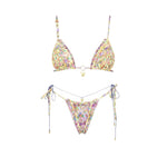 Shiny Diamond Bikini Set Sexy Women Swimsuit Push Up Swimwear Female Bandeau Biquini Halter Bathing Suit Blue Bodysuit Beachwear