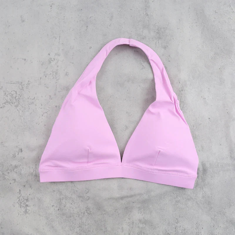 DIAS FIT JOY -Neck Hanging Neck Naked Feeling Yoga Bra for Running Fitness Cycling - Breathable Comfortable Sports Bra for Women