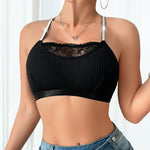 1pcs Ribbed Sexy Women's Bras Cross Shoulder Straps Sexy Lingerie Wire-Free Padless Bras Push Up Brassiere Fashion Underwear