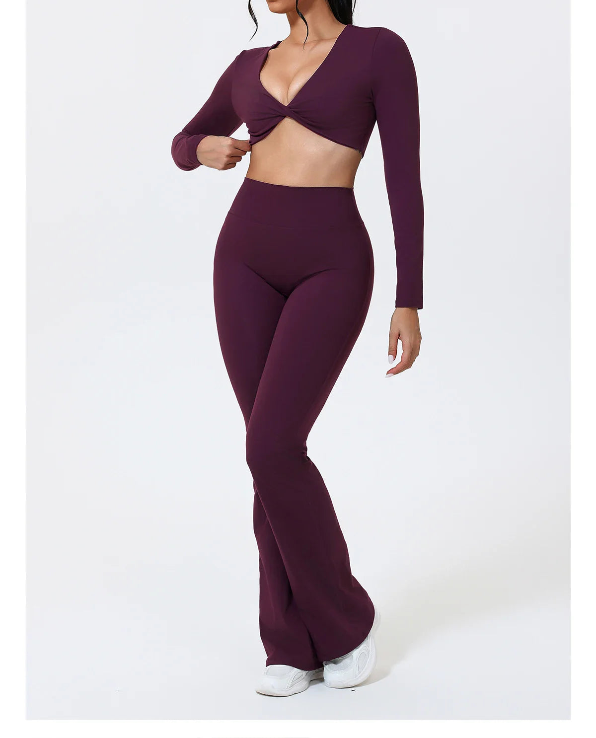 Hearuisavy Summer Woman Workout Flared Pants Leggings Pilates Fitness Trousers High Waist Butt Lifting Yoga Bell-Bottom Pants