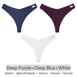 3Pcs/set Women Cotton Waffle Style G-string Panties Ladies Soft Thongs Female S-XL Low-Rise T-Back Panties Bikini Underwear 2023