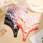 5Pcs Women Ultra-thin Seamless G-string Seamless Print Thongs Sexy Panties Ladies Soft Cute Thongs Female S-XL T-Back Panties