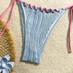 Sexy Micro Bikini 2025 Women Beige Brown Pink Weave Bandage Cross Crochet Swimsuit Brazilian Beach Bathing Suit Thong Swimwear