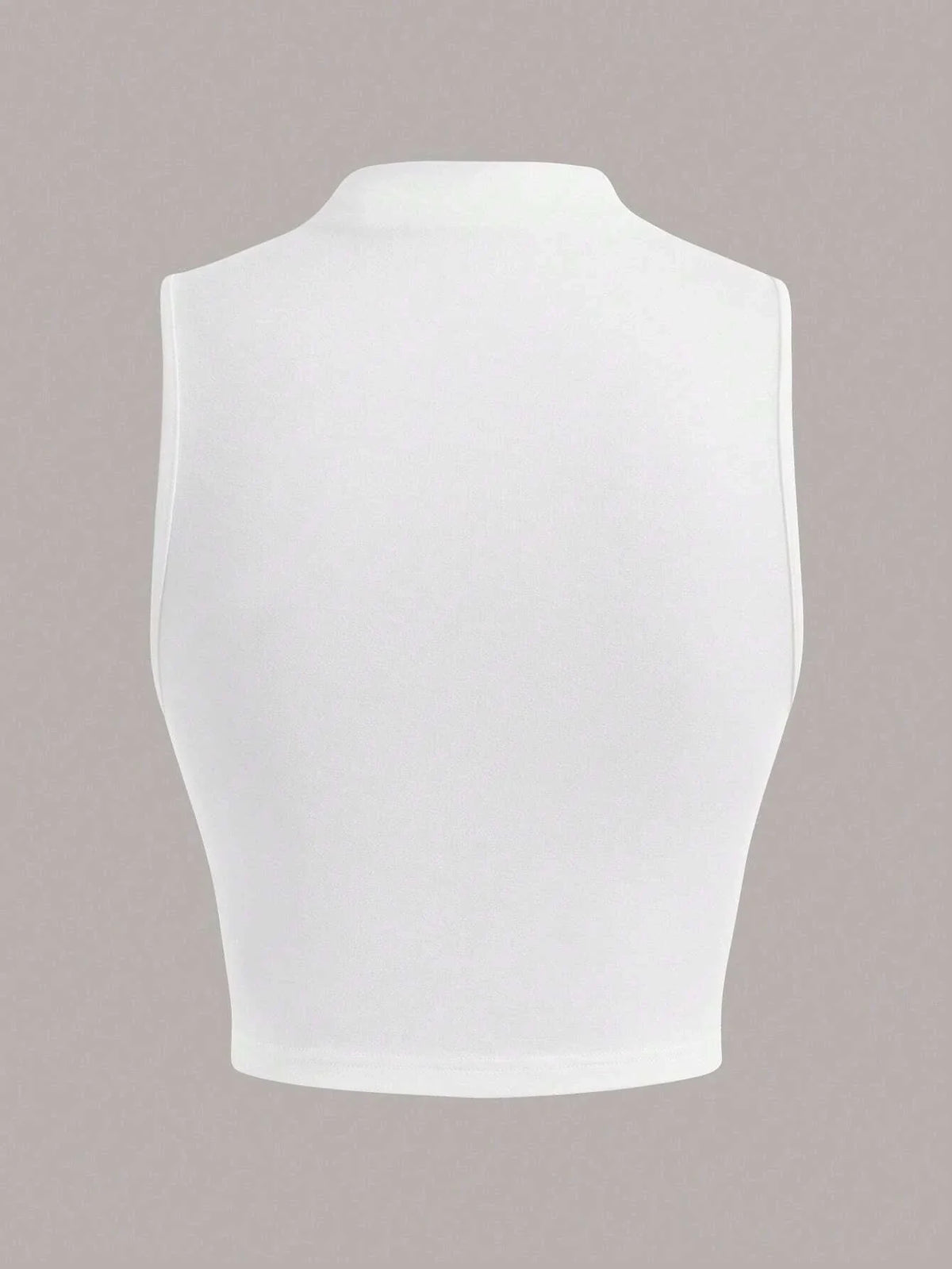 Casual Mock Neck Sleeveless Tank Top for Women Summer Sexy Solid Color Slim Fit Stand Collar Crop Top Streetwear 2024