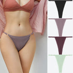 4Pcs Cotton Lace Panties Sexy G-String Women's Underwear Low Waist Comfortable Lingerie Briefs Adjustable Waist Thong Intimates