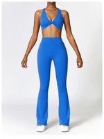 Sexy Sports Leggings Women V Back Scrunch Flares Leggings High Waist Yoga Flares Pants Push Up Gym Leggings Women Yoga Clothes