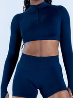 NCLAGEN Impact Crop Zippy Fitness Top Long Women Sleeve GYM Clothes Seamless Running Workout Quick Dry Pilates Sports Yoga Shirt