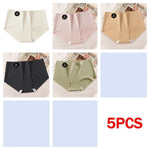 5PCS Seamless Mulberry Silk Underwear Ultral Thin Women's Panties Sexy High Elastic Invisible Briefs Soft Underpants Lingerie