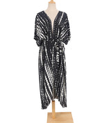 Beach Cover Ups for Swimwear Women Black Tie Dye Kimono Swimsuit Cape Summer Dress 2022 Beachwear Outfits Sales