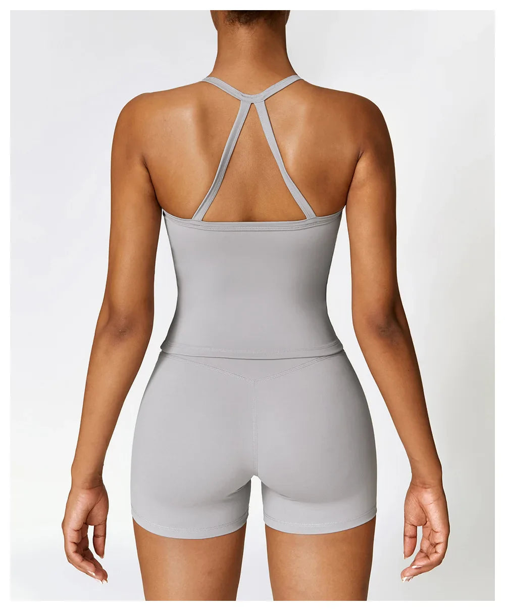 Strappy Sports Bra For Women Gym Workout Tops Sexy Yoga Bra Gather Fitness Push Up Training Running Female Sport Vest
