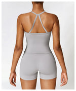 Strappy Sports Bra For Women Gym Workout Tops Sexy Yoga Bra Gather Fitness Push Up Training Running Female Sport Vest