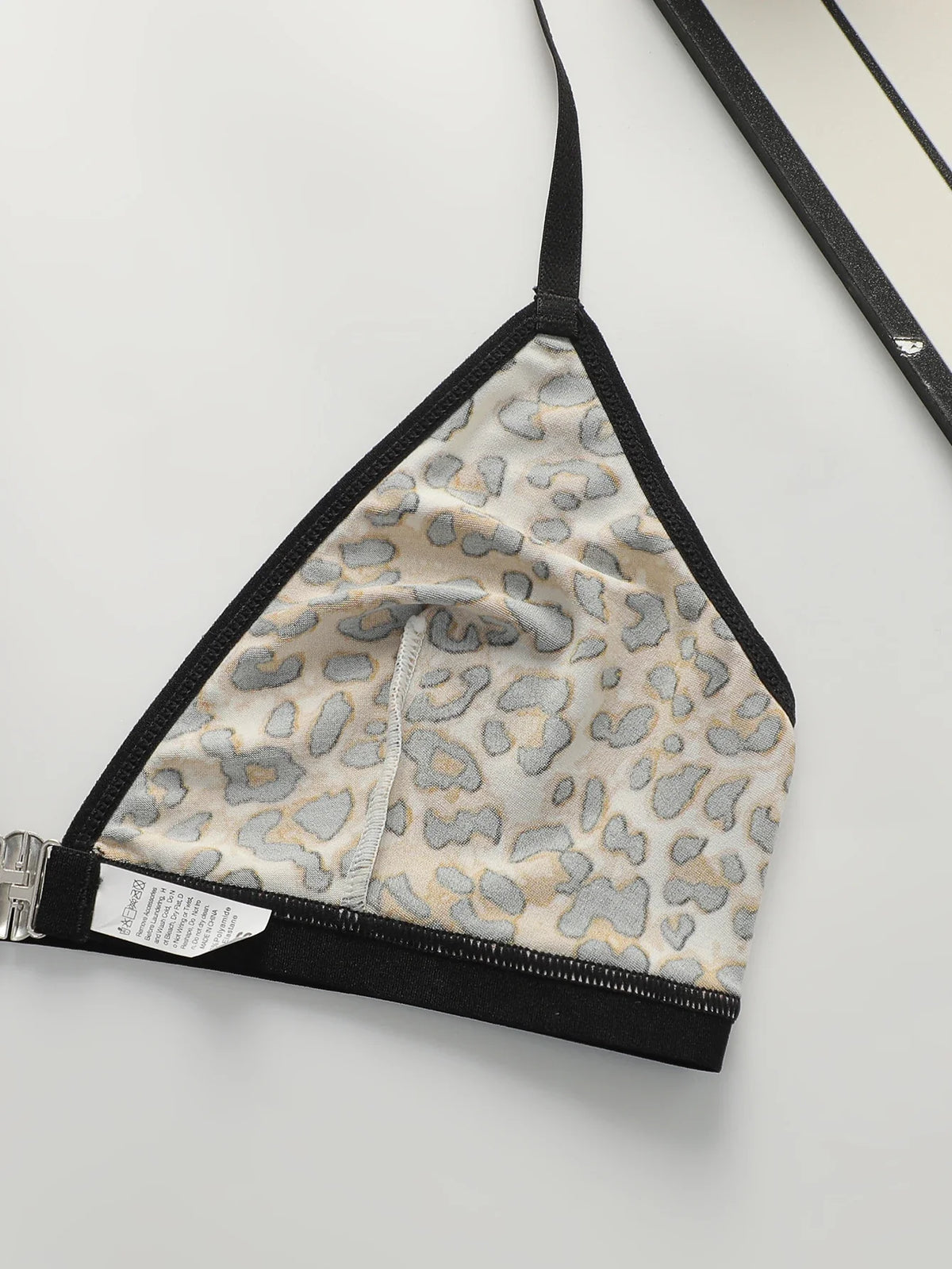 Leopard print black 2-piece set without steel rim or chest cushion women underwear with sexy straps girls' bra Lingerie MR3475