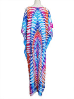 2025 Loose Boho Style Maxi Dress Print Face Swim Suit Cover-up Bohemian Dress Robe Plage Kaftan Maxi Dress Beach Wear Tunics