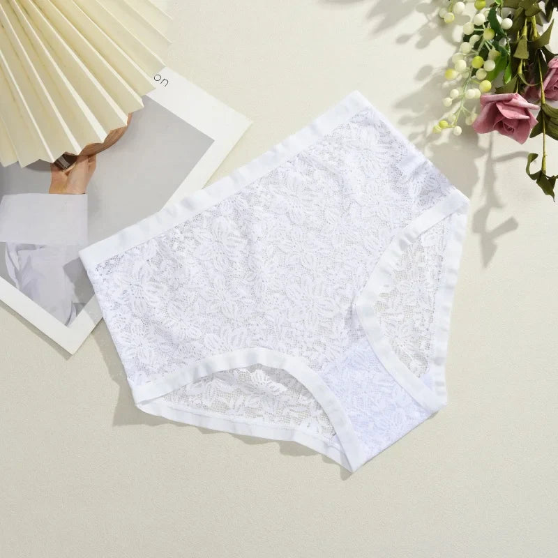 2Pcs/Set Women Sexy Panties Hollow Out Lace Floral Ladies Briefs Low Waist Solid Comfortable Hot Sale Female Underpants S-XXL
