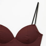 HXAO Woman Tops Corset Crop Top Women Sleeveless Black Brown Top With Straps Camisole Bodycon Backless Sexy Tops Bustier