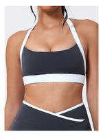 Women Halter Sports Bra Push Up Strappy Sexy Open Back Gym Crop Top Padded Women's Underwear Fitness Workout Yoga Tank Tops