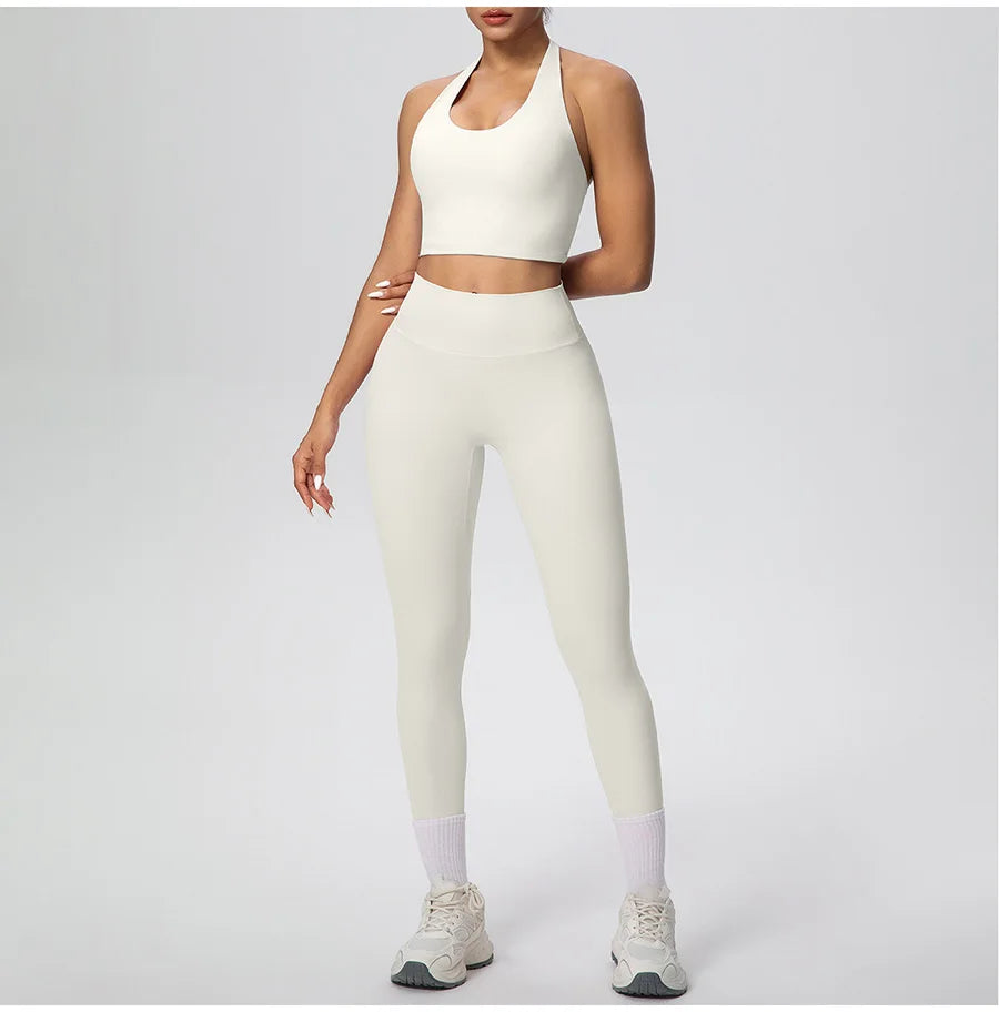 Yoga Clothing Set Women's High Waisted Leggings and Top 2 Piece Seamless Fitness Exercise Clothing Gym Sportswear Tracksuits
