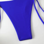 Sexy Metal Heart Ornament Bikini Set 2026 Women Blue Pink Halter Push Up Bra Thong Swimsuit Beach Bathing Suit Vacation Swimwear