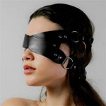 Cosplay Exotic Leather Mask Women Men Games Half Face Mask BDSM Bracelet Adjustable For Couples Bondage Set Adult Toys Supplies