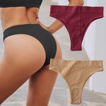 2PCS/Set Seamless Panties Women Sexy Low Waist Brazilian Pant Female Solid Color Breathable Underwear Lady Soft Intimat Lingerie