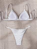 2026 New Sexy Women's Split Bikini Solid Color Holiday Beach Monochrome Swimsuit Black Swimwear White Lace-up Bikini Set