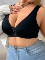 Everyday front closure Women's Plus size Brassiere Thin Cup Push up Wireless Bralette Comfort underwear Lingerie Bra