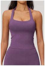 Hanging Neck Yoga Sports Bra Summer Shock Proof Gym High Strength Workout Fitness Underwear Push Up Top Yoga Bra Running Vest