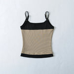 New Korean Style Pure Desire Color-Block Patchwork Base Shirt Women's Striped Inner Camisole Tank Top For Woman Casual TA42