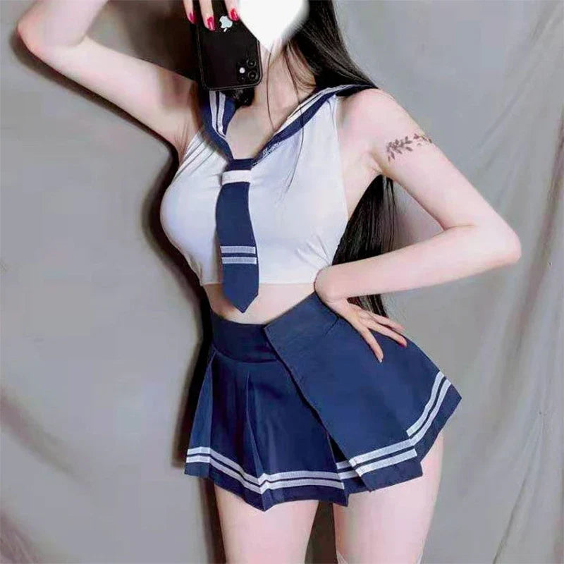 Sexy Cosplay Student Uniform Anime School Erotic Clothing Schoolgirl Lingerie Sets Role Play Sex Short Skirt Jk Uniform Set