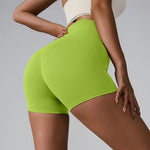 Summer High Waisted Yoga Shorts for Women Fashionable and Sexy Running Fitness Pants Solid Color Yoga Leggings Elastic Tights