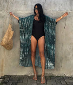 Beach Cover Ups for Swimwear Women Black Tie Dye Kimono Swimsuit Cape Summer Dress 2022 Beachwear Outfits Sales
