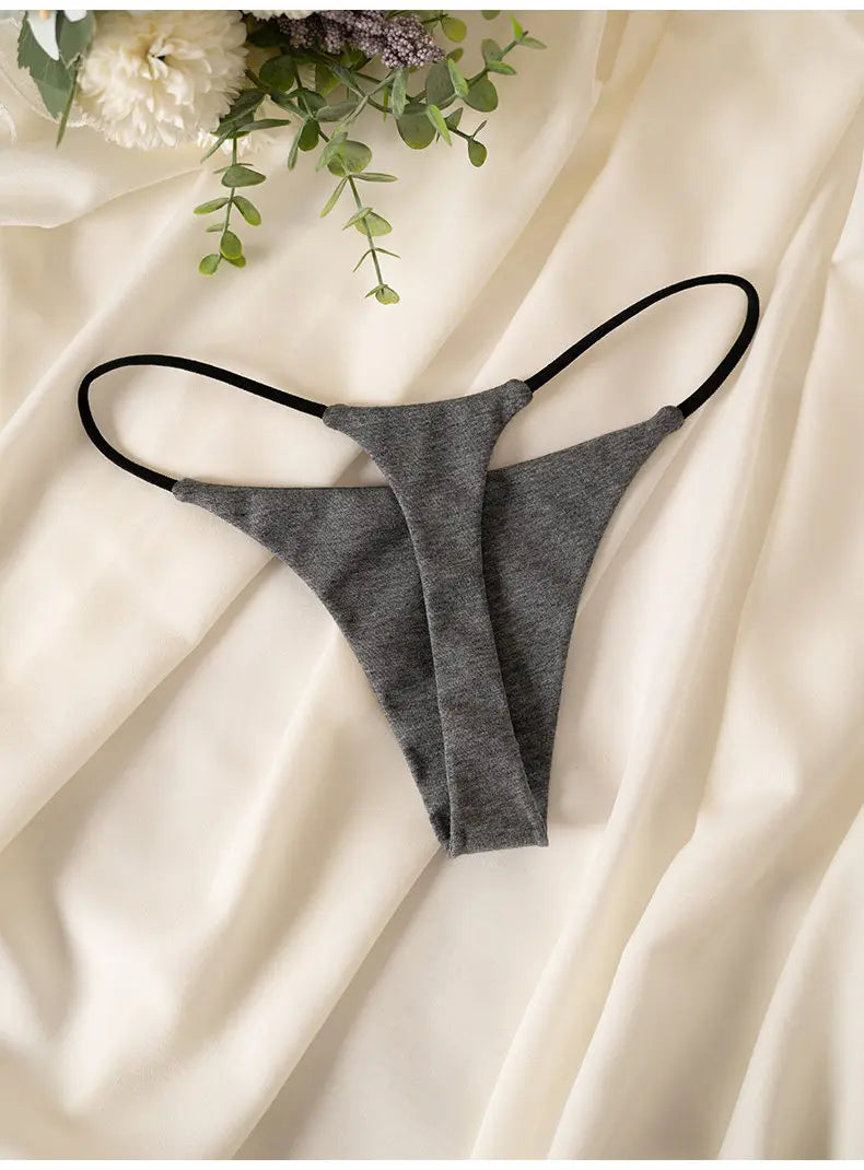 Low Waist Cotton Thong Women Panties Sexy Briefs T-back Bikini Underwear Seamless G String Sports Female Lingerie Size S-XXL