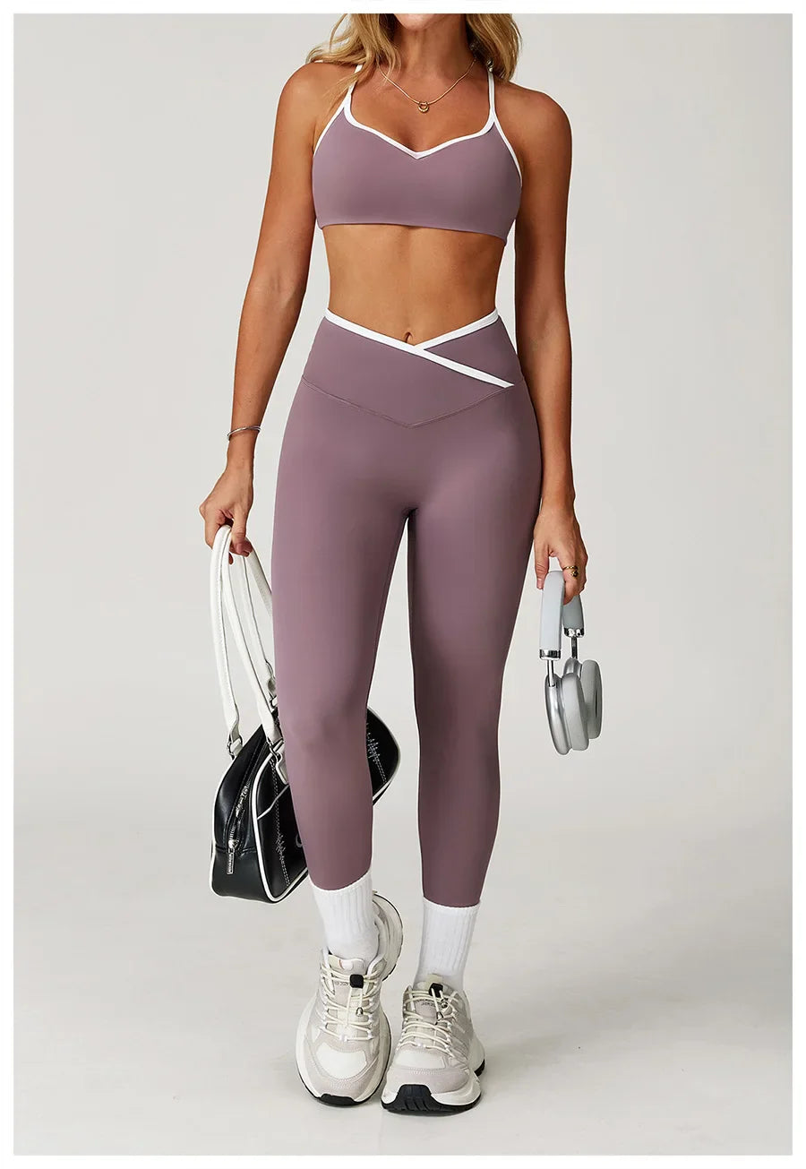 Sportswear Woman Gym Sports Bra Shorts Leggings 2 Piece Set Workout Naked Feeling Seamless Female Fitness Clothing Tracksuits
