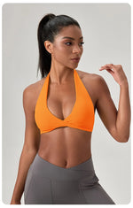 Women's Yoga Bra Halter Back Fitness Underwear Sexy Wire-Free Sports Vest Comfortable Breathable Bra