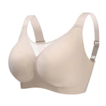 Women's Plus Size Seamless Underwear Jelly Cup Thin Molded Wire-Free Bra Comfortable and Breathable Solid Color Everyday Bra