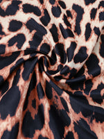 Sexy Brown Leopard Print One Piece Swimsuit 2025 Women Bandage Cross Backless Slim Tummy Control Swimwear Beach Bathing Suits