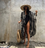 Beach Cover Ups for Swimwear Women Black Tie Dye Kimono Swimsuit Cape Summer Dress 2022 Beachwear Outfits Sales