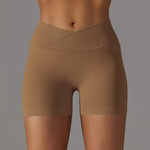 Summer V-waist peach hip lifting tight fitting three part pants, high waist yoga shorts, running speed drying seamless yoga pant