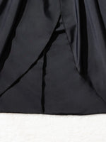 2025 New Pure Color Long Split Bikini Cover up Beach Dress Women Sexy Half Skirt Cross Border Fashionable Casual Wear