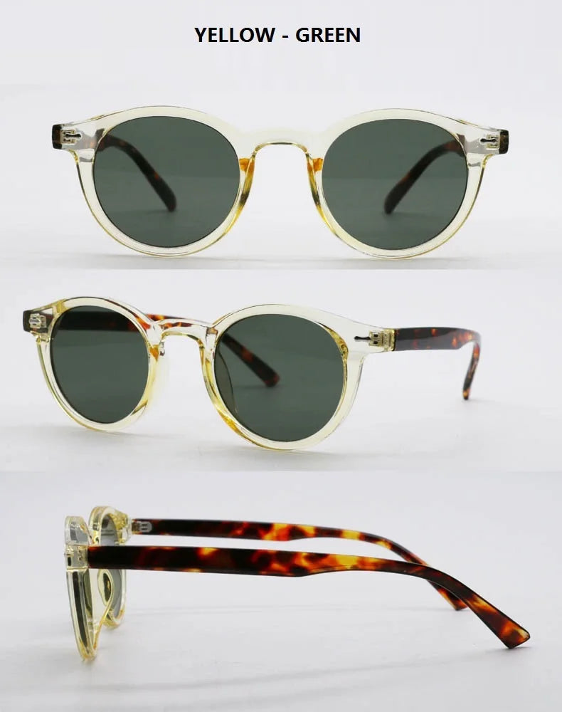 Vintage Rice Nail Round Sunglasses Men Women Brand Hawksbill Blue Shades Eyewear Female Brand Design Sun Glasses Men oculos
