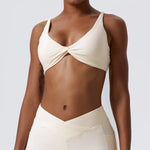 Hearuisavy Summer Sports Bra Shockproof Push Up Gym Top Women Quick-Dry Yoga Clothes Pleated Design Brassiere Workout Crop Top