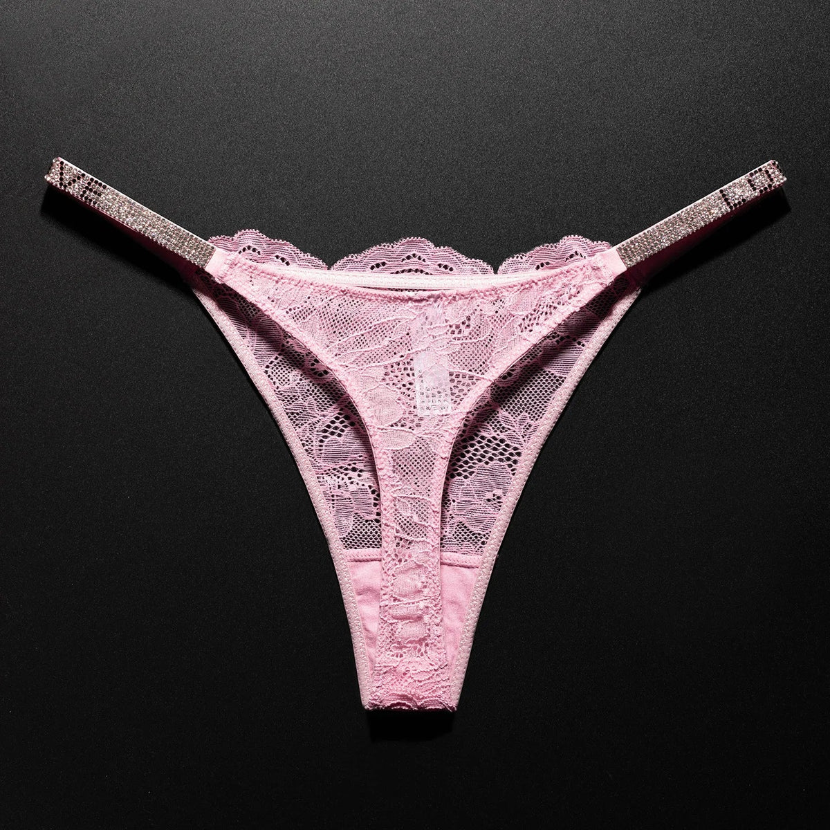 Lace Sexy Girls Women Panties Seamless Underwear Rhinestone G String Letter Transparent Thong For Female Low Rise Ladies Briefs