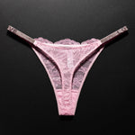 Lace Sexy Girls Women Panties Seamless Underwear Rhinestone G String Letter Transparent Thong For Female Low Rise Ladies Briefs