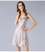 100% Pure Silk Pajamas for Women Mulberry Silk Sexy Silk Suspenders for Women Sexy Nightwear Women's Nightie Sleepwear