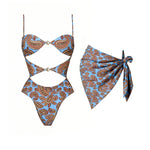 2Pcs Printed Swimsuit Women Sexy Bikini Push Up Swimwear Bandeau Biquini Female Hollow Bathingsuit Micro Swimming Suit Beachwear