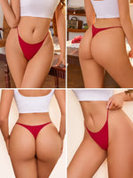 6PCS/SET Seamless Thong Women Thin Strap Low Waist High Flexibility Panties Sexy Ladies Briefs Comfortable Multicolor Underwear