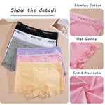 Women's Cotton Lace Boyshorts Sexy Letter Belt Breathable Boxer Panties High Waist Stretch Briefs Comfortable Sport Shorts S-XXL