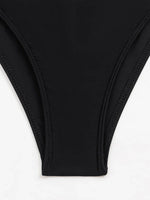 Sexy Black Knitted Patchwork One Piece Swimsuit 2026 Ruffles Push Up Underwire Slim Tummy Control Swimwear Beach Bathing Suits